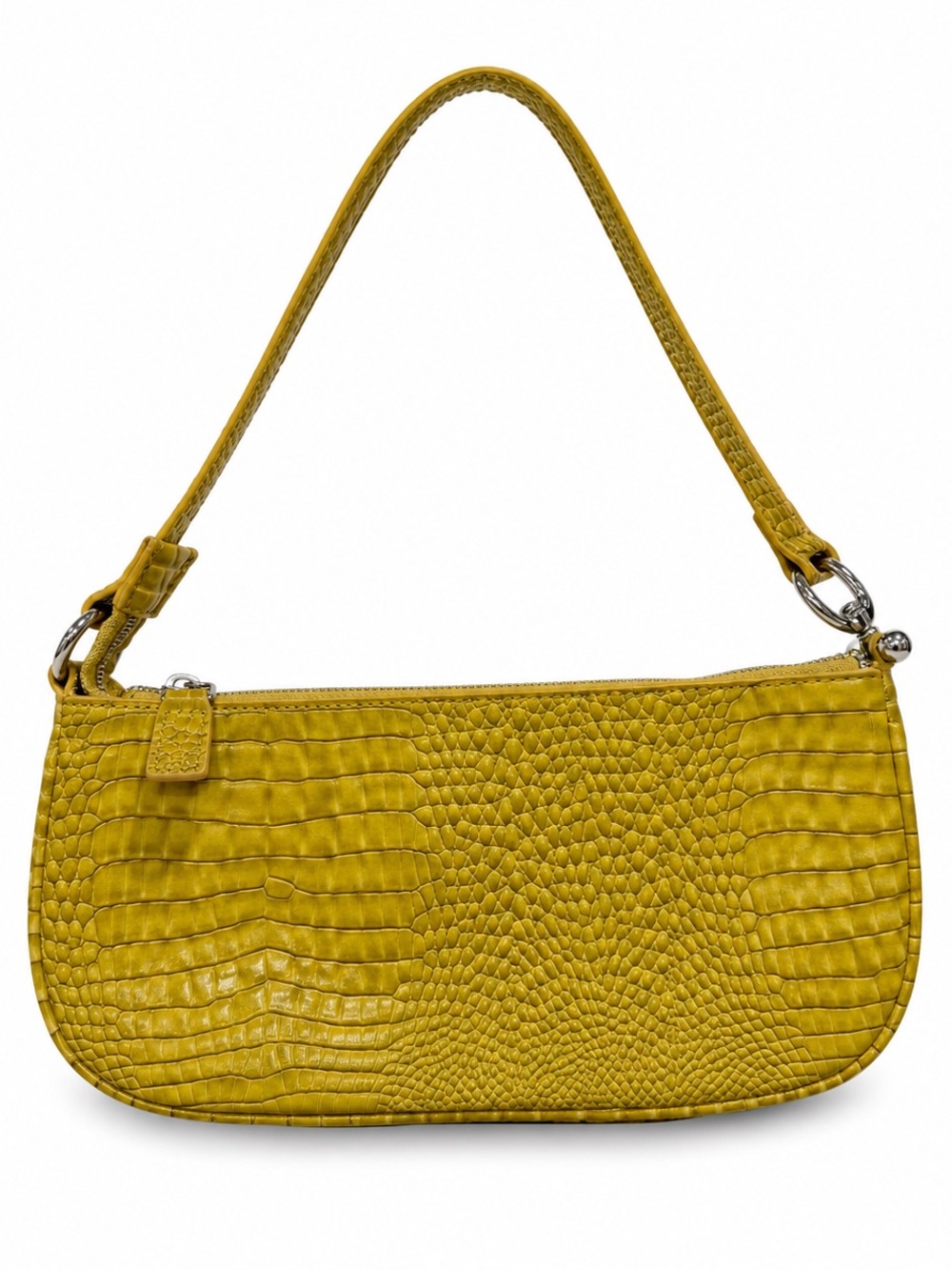 Urban Outfitters Yellow Croc Embossed Baguette Shoulder Bag Y2K 90s Mini Purse - Picture 2 of 4